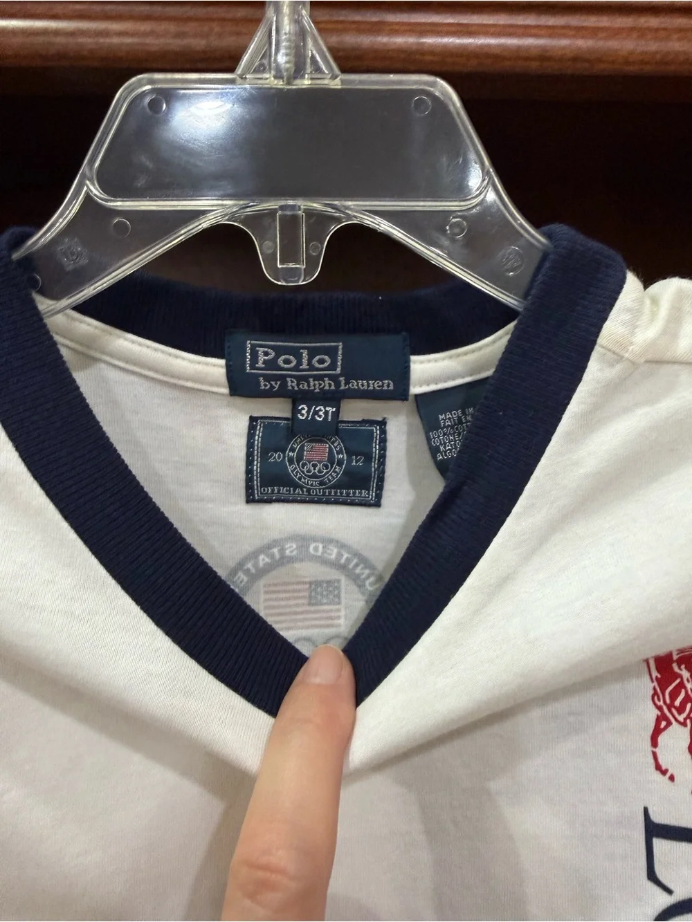 Ralph Lauren White Short-Sleeve London Graphic Tee with Navy Trim